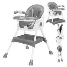 Piorlado Adjustable Height Children's High Chair  Portable Foldable Baby High Chair With Large Antislip Pad & Toy Rack Easy To Clean Feeding For Babies Infants Toddlers - Grey - View 9