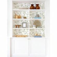 Orainege Vintage Floral Wallpaper Peel And Stick Wallpaper 16.9in*118.1in Green And White Floral Contact Paper Flowers Birds Self Adhesive Decorative Wall Paper For Bathroom Bedroom Cabinets Removable