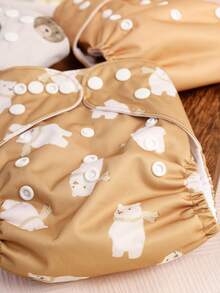 3 件装可重复使用可调节口袋布尿布绒面布内衬防水超强吸水布尿布适合 3-15 公斤婴儿 - 彩色 - 查看 7