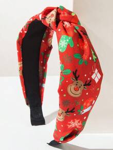 1pc Crossed Wide-Edge Printed Hairband - Fashionable And Unique Christmas Hair Accessory For Women ,Diadema ,Hair Hoop