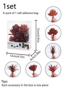 6 Stücke künstliche Plastik Sukkulenten Pflanzen & Töpfe DIY Deko, Hotel/Heim Garten Plastik Sukkulenten Dekoration, farbbeständige Plastik Sukkulenten DIY Grünpflanzendekoration