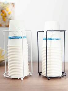 1pc Luxury Paper Cup Holder, Disposable Cup Organizer, Water Dispenser Cup Rack, Tabletop Paperless Easy Cup Holder, Cup Dispenser, Creative Cup Rack, Hygienic, Tidy