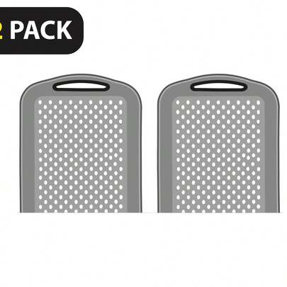 ZYBUX Set Of 2 Anti Slip Food Tray Rectangular Top And Bottom Non Slip Tray Plastic Reusable Trays For Eating Dinner W/High Grip Rubber Surface, Easy Grip Serving Tray With Handles 30 X 40cm