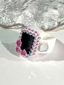 1pc Elegant Flower Ring Tally Counter, Mini Tasbih Ring Counter, Step Tracker, Suitable For Holiday Gatherings As Gift