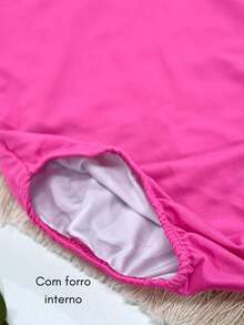 Swimsuit Swimming Mesh UV Lined Girl Beach Pool Children's UV Protection - Màu Hồng Tươi - Xem 3