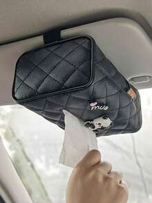 Panda-förmige Auto-Taschentuchbox, kreativ süßer hochwertiger Armaturenbrett-Box/Sonnenblenden-montierter Taschentuchhalter, Auto-Innenraum-Zubehör - Einheitsgröße - Übersicht 3