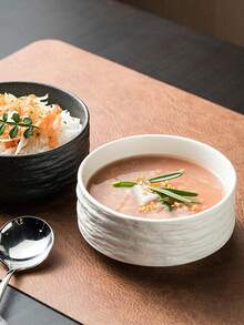 1 Marble Patterned Bowl, High-End Single Serving Grain/Rice Bowl, Suitable For Creative Rock Patterned Bowls In Kitchens And Restaurants, High-End Home Feel, Single Person Rice Bowl, New Plastic Bowl, Dessert Bowl, Commercial Black Bowl, Small Bowl