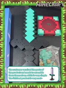 1 Stück Gedenkedition Regenbogen Licht aufladbare Diamantschwert Spiellicht, Minecraft Spiel Zubehör Geschenkmodell Schreibtischlampe, Pixel Themen Stil, RGB Nachtlicht Dekorationsartikel, Schlafzimmer/Wohnzimmer dekorative Wandleuchte mit Ladekabel, LED Nachtlicht, dekorative Umgebungsbeleuchtung, Schlafbegleiter Nachtlicht, kreative Lichtpendel, modernes neues kreatives Licht, Raumdekoration, perfektes Weihnachtsgeschenk