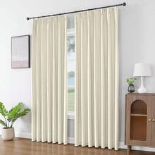 Sheer Curtains 84 Inches Long, White Curtains Living Room 2 Panels Set, Linen Curtains Window Privacy With Filtering (W52 X L84 Inch, Linen), Home Decor - 亞麻布|捏褶 - 查看 2