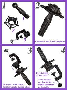 1 Adjustable Mannequin Head Stand, Suitable For Manikin Hair Training Model Hairdresser Styling Tools Wig Holder - Black - View 5