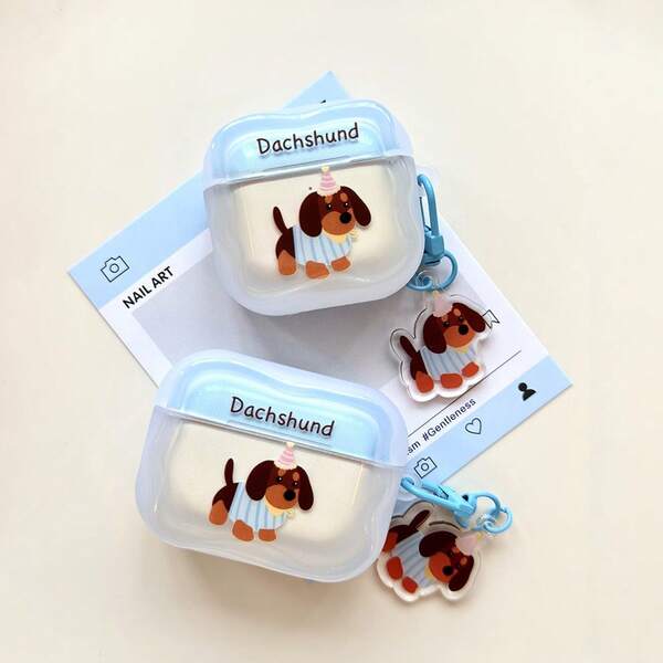 Cute Cartoon Dog Wireless Bluetooth Earphone Case Suitable For AirPods 4, New Pro 3, Pro 2/1, Creative Anti-Drop Earphone Case, Unisex