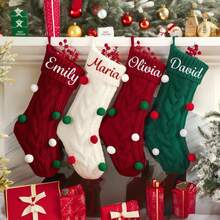 Personalized Christmas Stockings, Customizable Name Christmas Stockings, 2025 Embroidered Knitted Christmas Stockings, Christmas Family Stockings, Lettered Stockings, Holiday Stockings, Personalized Christmas Ornaments, Christmas Home Decorations, Christmas Family Gifts