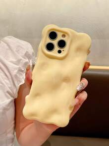 Candy-Farben 3D Würfel einfarbiges Wellenmuster weiches Handyhülle kompatibel mit iPhone 16 15 13 Pro Max 11 12 14 Pro Max, süßer Makronen-Glanz-Stoßfester Hülle