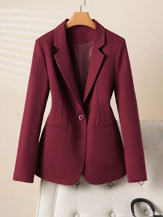 Blazer de mujer de unicolor elegante y de moda, adecuado para ocasiones casuales y profesionales