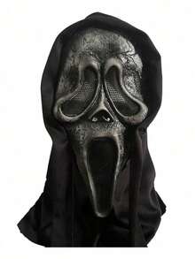 1 件万圣节角色扮演恐怖尖叫鬼脸面具，乳胶搞笑恐怖头饰，适合派对、化妆舞会、角色扮演 - 彩色 - 查看 9