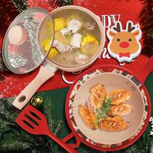 ABKOK Aluminum Nonstick Cookware Set - 3 Pieces Frying Pan & Saucepan With Heat-Resistant Silicone Tools (Up To 260°C, Induction Compatible), Family Dinner Supplies, Christmas Party Supplies