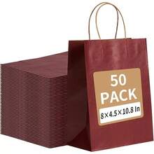 2025RACETOP 32 Pack Small Paper Gift Bags With Handles, 5.8"*3.2"*8.25" Kraft Paper Party Favor Bags Bulk For Kids Birthday, Baby Shower, Crafts, Wedding, Party Supplies (8 Colors) - 紅色 - 查看 12