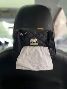 Panda-förmige Auto-Taschentuchbox, kreativ süßer hochwertiger Armaturenbrett-Box/Sonnenblenden-montierter Taschentuchhalter, Auto-Innenraum-Zubehör - Einheitsgröße - Übersicht 14