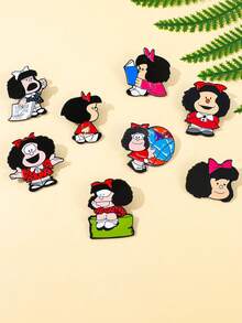 1 Classic Cartoon Badge - Cute Mafadaename Badge, Vibrant Colors, Durable Acrylic Badge For Clothing, Backpacks, Jackets - Unique Gift For Friends, Apparel Accessories, Lively Design, High-Quality Badge, Backpack Accessories, Fashion Accessories, Retro Aesthetics, Funny Style, Durable Material, Sturdy Construction, Decorative Badge, Logo Collection - Multicolor - View 5