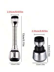 2/1pc 360° Rotating Stainless Steel Faucet Connector, Modern Faucet Adapter For Home ,With Anti-Splash Swivel Sprayer, Suitable For Bathroom, Toilet, Kitchen, Dining Room, Sink, Wash Basin, Kitchen Gadget/Daily Household Necessities/Kitchen Accessories/Bathroom Accessories