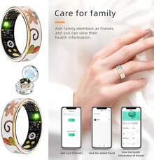 Smart Ring For Women,Fitness Tracker With Heart Rate,Blood Oxygen,Blood Pressure,Sleep Monitoring,Step Counting,IP68 Waterproof For And Android,No Subscription Fee (Enamel Rose Gold, 8 # ) - Enamel Rose Gold - View 9
