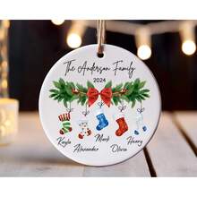 Personalised Family Name Christmas Ornament, Surname Christmas Bauble, Personalised First Christmas As A Family Of 4 Bauble, Baby First Christmas Tree Ornament, 1st Xmas Ornament., Multi-Functional, Personalized, Unique, Ideal Gifts For Him, Tea Room, Home, Garden, Office, For Anniversaries, For Valentine's Day, For Mother's Day, For Father's Day, For Graduation, For Housewarming,Fall Decor,Elegant Living,Artful Living