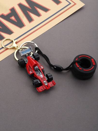 1 pieza Llavero de estilo de carreras personalizado y creativo con colgante de neumático, llavero de coche personalizado, accesorios de llavero, accesorios de coche para mujeres, colgante de teléfono móvil, accesorios de bolsa, regalo para novio/maestro
