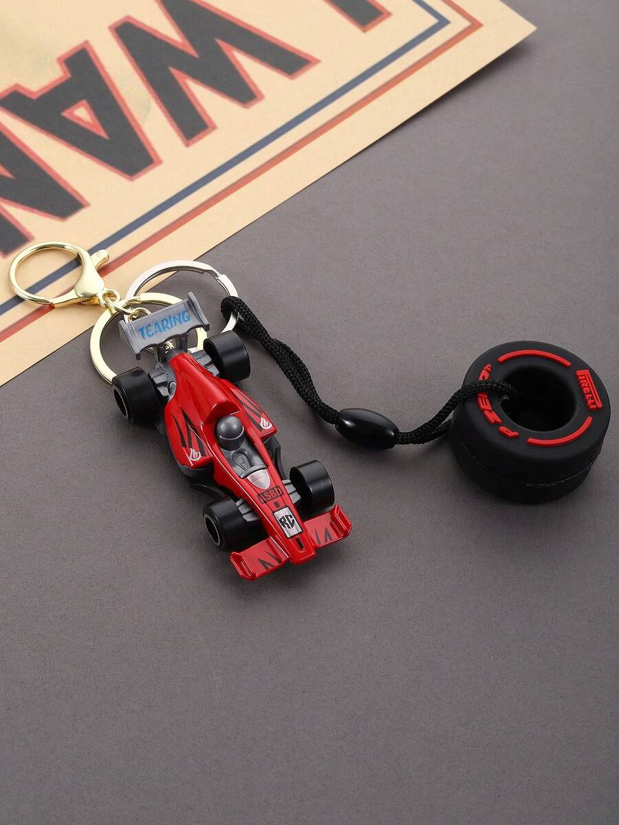 1 件创意个性赛车风格钥匙扣带轮胎挂钩，个性汽车钥匙扣，钥匙扣配件女士汽车配件汽车钥匙扣，手机挂绳包配件，送给男朋友/老师/老师的礼物 - 彩色 - 查看 1