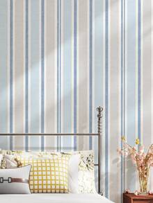1 Roll 45cm X 200cm/300cm/500cm Peel And Stick Wallpaper, Modern Minimalist Striped Pattern, Gray And Beige, PVC Material, Suitable For Bathroom, Vanity, Bedroom, Closet, Entryway Decor - Multicolor - View 9