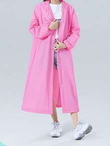 可重复使用带帽雨披，男女通用，EVA材质，轻便防水，适合学校、办公室、居家、旅行等各种场合，女士户外服装，非一次性便携成人雨披，批发价，EVA雨披，户外旅行透明款 - 彩色 - 查看 27