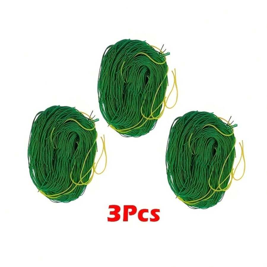 "3pcs Heavy Duty Plant Trellis Netting 70.8x35.4 Inches, Extra Large Climbing Plant Support Grid For Outdoor Gardening, Vegetable Vine Training Net, Garden Trellis For Cucumbers, Tomatoes, Peas, And Flowering Plants" - 綠色 3件裝 - 查看 1