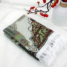 70*110cm Gold Silk Cotton Gauze Thin Plaid Carpet, Round Ball Carpet Mat