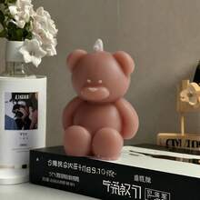2-100件 多規格新款玫瑰與熊香氛蠟燭，客廳、臥室桌面裝飾，適用於母親節、父親節、復活節、畢業季、生日派對、婚禮伴手禮 - 粉色 - 查看 30