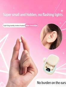 2025 Ultra - Mini Wireless Earbuds: Invisible Sports, Sleep, Work & Class Earphones With Deep Bass - White & Beige, Ideal For Daily Use, Perfect Gift For Students & Fitness Lovers