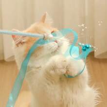 3 包弹力猫棒玩具趣味互动毛绒猫钓鱼杆玩具带铃铛柔软天然木质小猫逗猫棒适用于室内猫咪小猫无聊猫咪（款式随机发货） - 藍色 - 查看 9