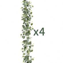 1/2/4 Vòng hoa bạch đàn nhân tạo dài 70 inch/5.9 ft với hoa baby's breath, dây hoa baby's breath giả màu xanh lá cây, dùng để trang trí Lễ Phục Sinh, Ngày của Mẹ, phòng ngủ, đám cưới, tiệc tùng, khăn trải bàn, rèm cửa, phòng tắm, trang trí nhà cửa. - màu xanh lá - Xem 10