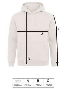 Sudadera con capucha gruesa para mujer Unitalla  con estampado , de estilo casual y sencillo, adecuada para otoño/invierno - Negro - Ver 4