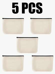 25~1 peça de bolsa de tecido em branco para faça você mesmo, nécessaire de viagem, bolsa para tela de pintura, bolsa de cosméticos de lona, bolsa para pintura, bolsa infantil, prática para trabalho, escola, estojo de lápis de viagem - Multicolorido - Ver 16