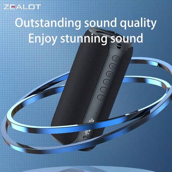 ZEALOT Altoparlante senza fili portatile ZEALOT S32MAX 20W, suono stereo 3D, batteria da 3600mAh, standby di 30 giorni, IPX4 resistente agli spruzzi, modalità scheda TF/AUX per smartphone/TV, perfetto per campeggio all'aperto, musica in bagno e feste BBQ
