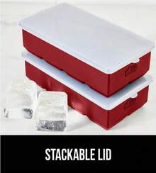 Gorilla Grip Slow Melting Large Silicone Ice Cube Tray For Freezer, 1 Pack, Easy To Push 8 Giant Square Cubes, Use For Cocktails, Iced Coffee, Water Bottle, Frozen Puree, Kitchen Bar Essentials, Red - ColorD - 查看 7