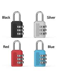 1 件装密码锁防盗锁，小型安全挂锁，旅行箱包防盗密码挂锁多用途 3 位数密码锁，安全行李箱密码挂锁，适用于健身房储物柜、手提箱和背包安全旅行配件，便携，防篡改，色彩鲜艳，设计紧凑，易于携带，旅行露营度假必需品