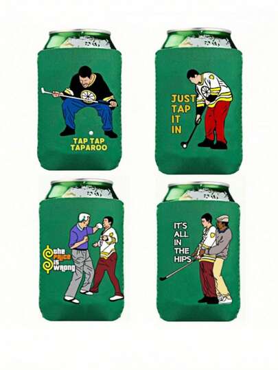 1pc Fun Canned Beverage Cooling Sleeve - Beer Can Sleeve, Reusable Chloroprene Rubber Beer Can Sleeve, Suitable For Ball Party Supplies, Excellent Gift - 4 Pieces (Standard 12-Ounce Beer/Soda Cans Applicable), Beer & Cup Sleeve, Foldable Aluminum Can Sleeve For Protection, Heat Insulating And Anti-Charring Diving Material Foldable Cup Sleeve, Various Cup Aluminum Can Protection Sleeve