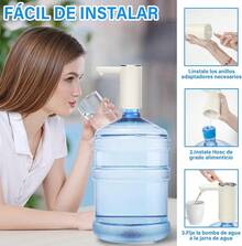 Dispensador de Agua Garrafon, Portátil Despachador de Agua USB Recargable, Bomba deAgua Garrafon Automático, Universal Interruptor de dispenser Pantalla Digital Rápido 2 Motores - Blanco - Ver 5