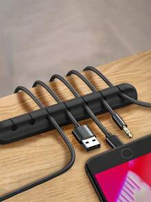 3/5/7 插槽新型电缆整理夹，数据线存储，黑色和白色可选，适用于耳机、充电器、鼠标的优质电缆夹，简易多功能粘合电缆夹，适用于办公桌、汽车、家庭和办公室的电缆管理（7/5/3 插槽） - 彩色 - 查看 3