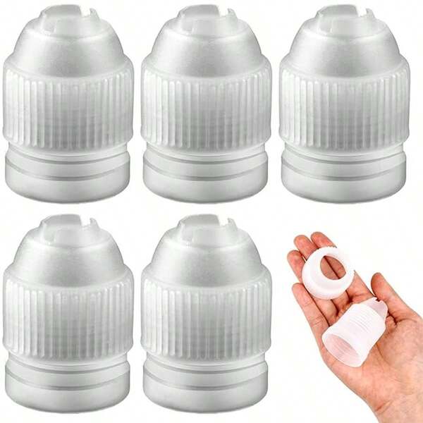 6 dużych łączników do kremu, pasujące do 1-calowych końcówek cukierniczych, adapter do rękawa cukierniczego, narzędzia do dekorowania i pieczenia ciast, niezbędne akcesoria kuchenne, wytrzymały plastik, idealny prezent dla miłośników pieczenia, na Halloween i Boże Narodzenie