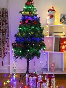 1 Stück 320 LED warmweiß/bunt/weiß wasserdichte Kupferdraht Rundvorhang Lichterkette, USB betrieben, 8 Beleuchtungsmodi, geeignet für Hof, Terrasse, Garten, Hochzeit, Weihnachtsbaum, Wand, Party, Thanksgiving Dekoration