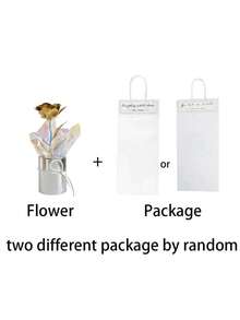 1 套人造玫瑰花束，带包装，假玫瑰镀金激光，适合生日或周年纪念礼物、母亲节、情人节礼物、婚礼纪念品和节日派对家居餐桌装饰礼物 - 彩色 - 查看 14