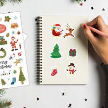 8pcs/256pcs Christmas Stickers, Matte Stickers, Versatile Use: Christmas, New Year, Winter Stickers, Suitable For Decorating Cards, Party Invitations, Scrapbooks, And Can Be Stuck On Luggage, Computers, Water Bottles, Skis, Refrigerators, Cabinets, Walls, Bicycles, Notebooks, Mirrors, And Any Surface You Want To Decorate