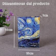 Lumbor37 Cartera para Pasaporte para Hombres y Mujeres con Hebilla, Funda para Pasaporte con Bloqueo RFID, Organizador de Documentos de Viaje (Rosado) - Ab-Van Gogh - Ver 7