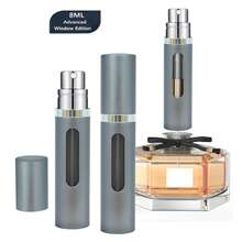 1pc Redesigned Perfume Spray Bottle, Portable Perfume Refillable Atomizer, Bottom Fill Mini Spray Travel Perfume Bottle, Pump Fills Directly From The Bottom Without Removing The Cap, 100% Pure Glass Inner Bottle, With A Visible Window So You Can Easily Know How Much Perfume Is Left, Available In 5ml / 8ml /10ml